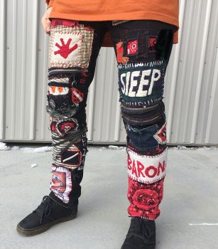 Artistically made patchwork pants