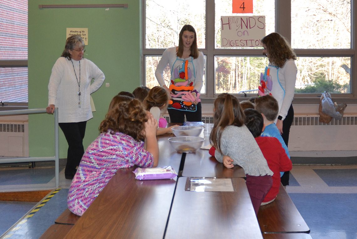 Third-graders from five classes learned about how the heart pumps blood, how optical illusions can trick your eyes and how food moves through the digestive system along with many other lessons.