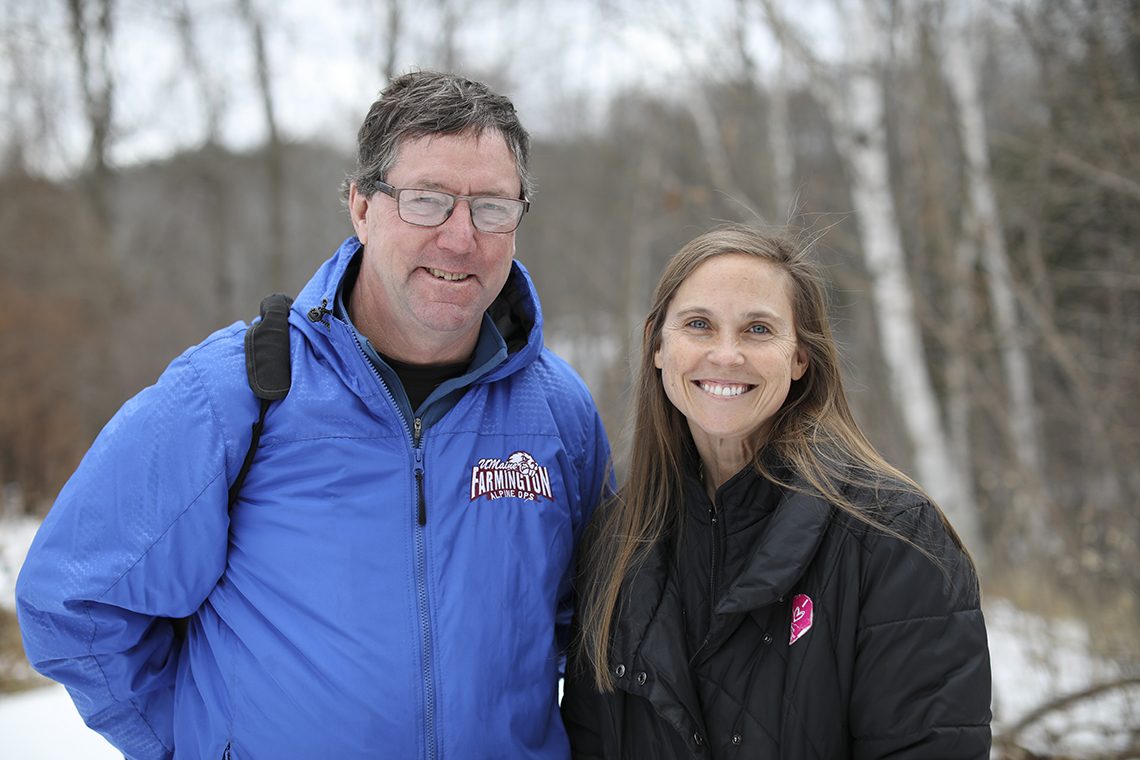 James Hoisington, coordinator of UMF Alpine Operations, and Gina Oswald, UMF assistant professor of rehabilitation services