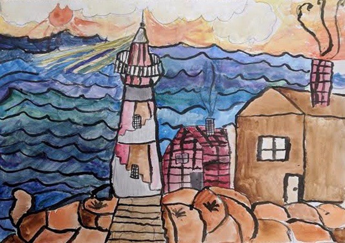 Lighthouse by Wyatt Jessen, 4th grade, Cascade Brook School