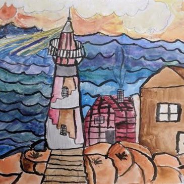 Lighthouse by Wyatt Jessen, 4th grade, Cascade Brook School