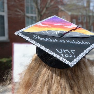 Mortarboard of graduate in UMF Class of 2021