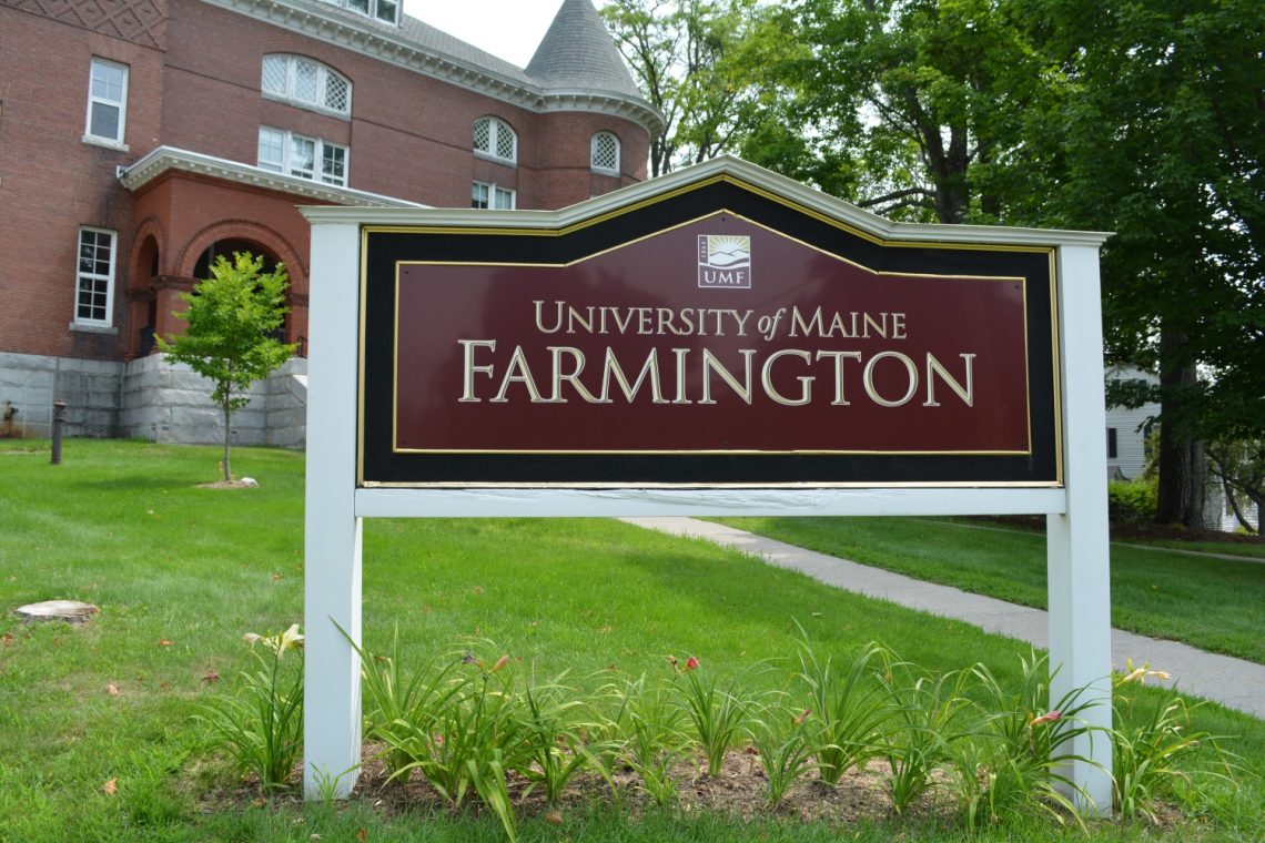 UMF Sign in front of Merrill Hall